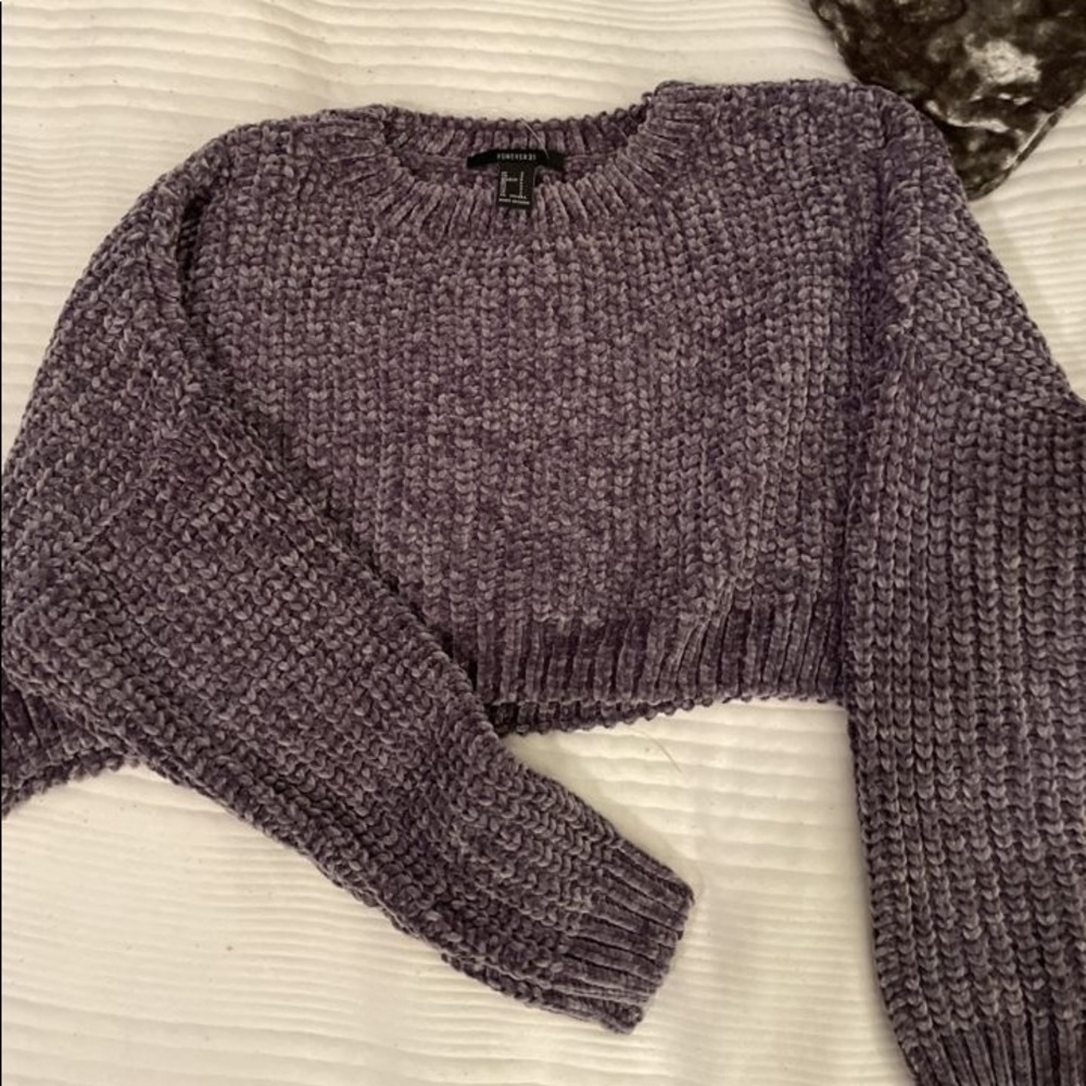 Fuzzy cropped sweater from Forever 21. Size small